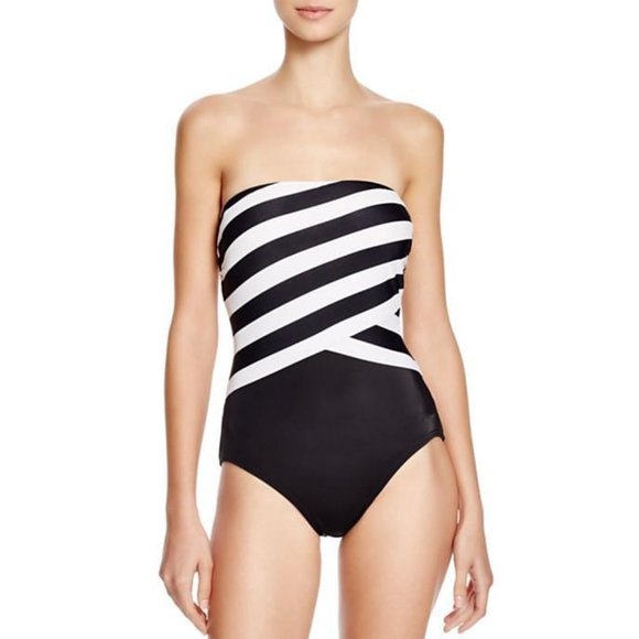 Dkny Other - 1NWT DKNY Donna Karan Swimsuit 1 one piece size 6 Black Strap Bandeau